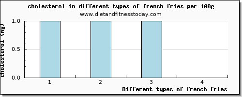 french fries cholesterol per 100g
